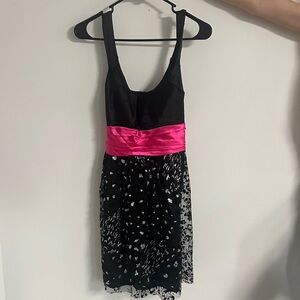 Elegant Black Silver and Pink Women's Dress